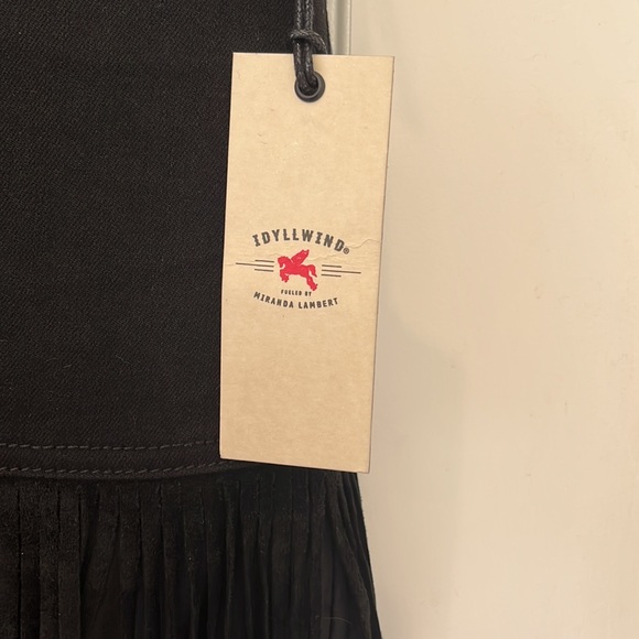 Idyllwind Black Denim Fringe Skirt - Picture 3 of 7